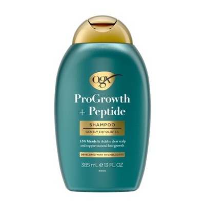 OGX ProGrowth + Peptide Clarifying Hair Shampoo - Scalp Exfoliant - 13 fl. oz: Liquid Formula, Damage Repair, All Hair Types