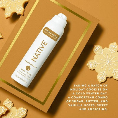 Native Whole Body Deodorant Spray - Limited Edition Holiday - Sugar Cookie - Aluminum Free - 3.5 oz