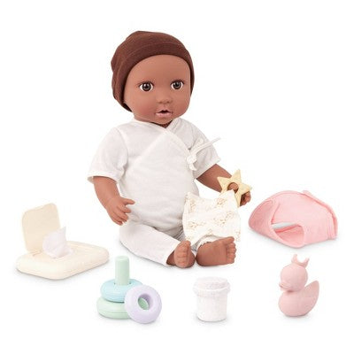 LullaBaby Baby Doll Newborn Essentials Accessory Set Diaper and Play Toys