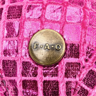 FAO Schwarz Toy Plush Keychain Disco Pink