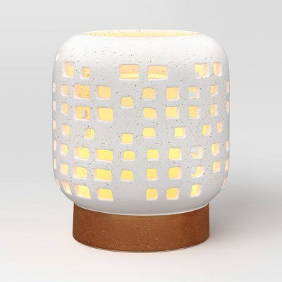 7.17"x6.26" Pillar Ceramic Lantern Candle Holder White - Threshold