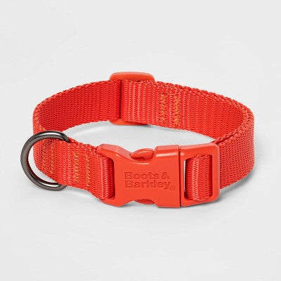 Basic Dog Adjustable Collar - Tomato Red - M - Boots & Barkley