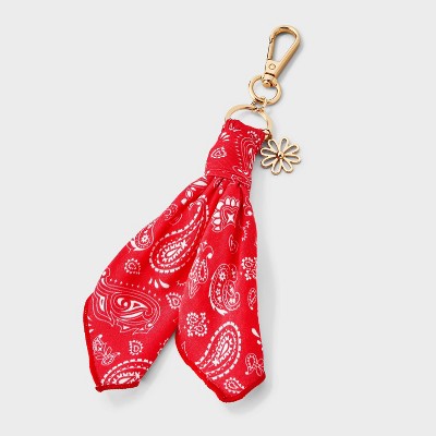 Girls' Handkerchief with Flower Bag Charm - art class Red