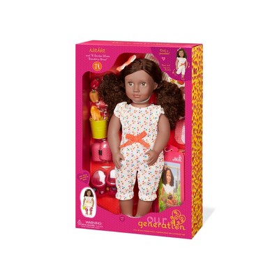 Our Generation Nahla with Storybook & Accessories 18" Posable Gardening Doll