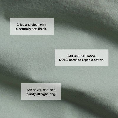 Standard Casual Organic Cotton Pillowcase Set Jade - Parachute for Target