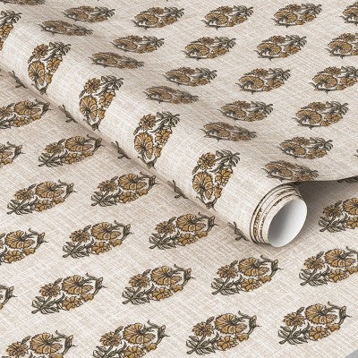 Floral Stamp Wheat Peel and Stick Wallpaper - Threshold (LOCAL PICKUP ONLY)