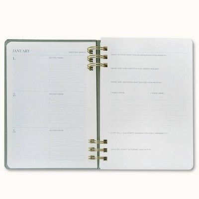Wit & Delight 2025 Weekly/Monthly Planner 8"x5.75" Double Spiral Evergreen
