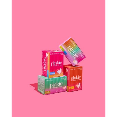 Pinkie Tween & Teen Ultra-Thin Organic Topsheet Pads with Wings - Combo Pack - 18ct