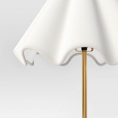 Wavy Shade Collection with Ceramic Base Floor Lamp Green - Threshold