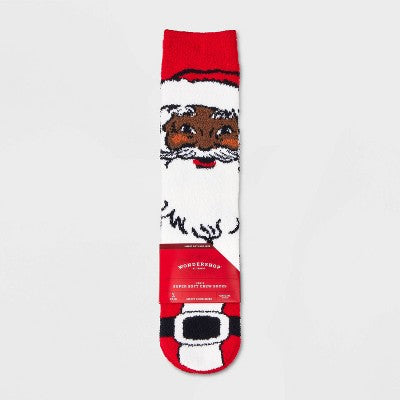 Men's Vintage Santa Cozy Crew Socks with Gift Card Holder - Wondershop Red 6 -12