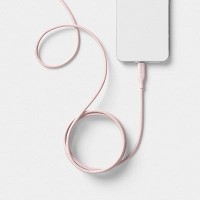 6ft USB-A to USB-C Silicone Cable - heyday Cosmetic Pink