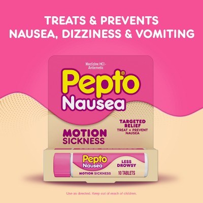 Pepto-Bismol Nausea Motion Sickness Tablets - 10ct