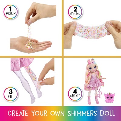 Rainbow High Rainbow Shimmers with Slime - Bella, Pink 11" Fashion Doll, Create a Rainbow Doll, Slime Kit, Pet Llama