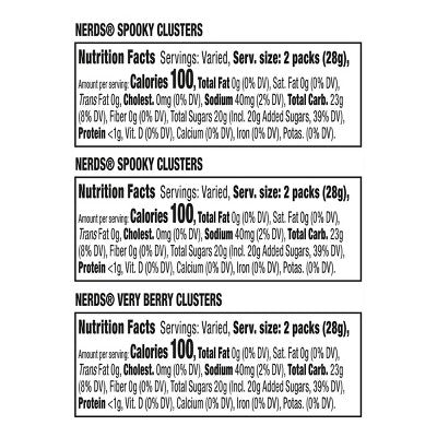 Nerds Clusters Halloween Variety Mix Gummy Candy - 14oz/28ct- BB: 02/2026