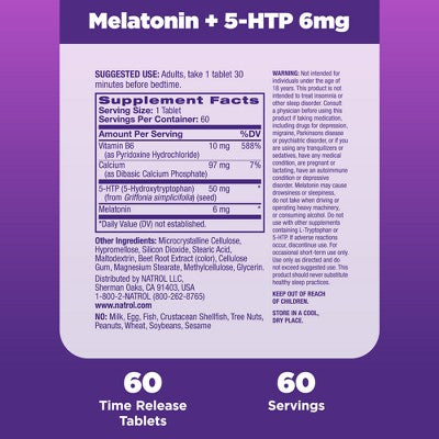 Natrol Melatonin 5-HTP Advanced Sleep Tablets - 60ct EXP: 09/26+