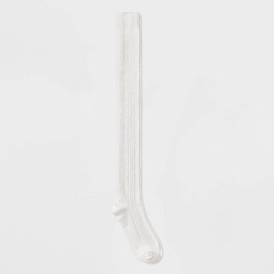 Women's Cable Supersoft Over the Knee Boot Socks - Universal Thread Ivory 4-10