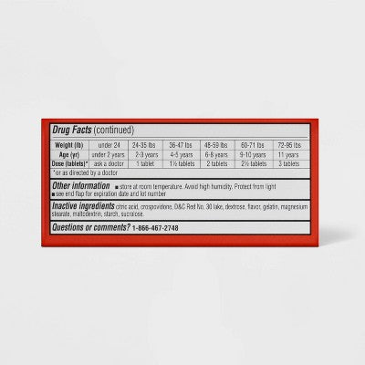 Kids' Junior Strength Chewable Tablets - Acetaminophen - Bubblegum - 24ct - up&up