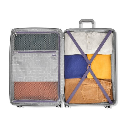 American Tourister Checkered 2.0 Hardside Large Spinner Wheels Suitcase - Purple Haze