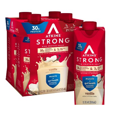 Atkins Strong 30g High Protein Shake - Vanilla - 44 fl oz/4pk