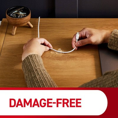Command 4ct Round Cord Clips - Clear: Adhesive Hooks for Cables & Strips, Plastic