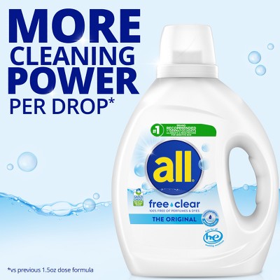 All Liquid Laundry Detergent Free Clear for Sensitive Skin 58 Loads - 73 fl oz