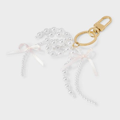 Bow Hair Barrette & Bag Charm - A New Day White
