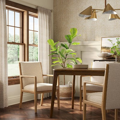 Esters Wood Arm Dining Chair Cream/Natural Wood - Threshold (LOCAL PICKUP ONLY)