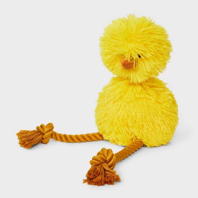 3.51" Emu Dog Rope Plush Toy - Boots & Barkley Yellow