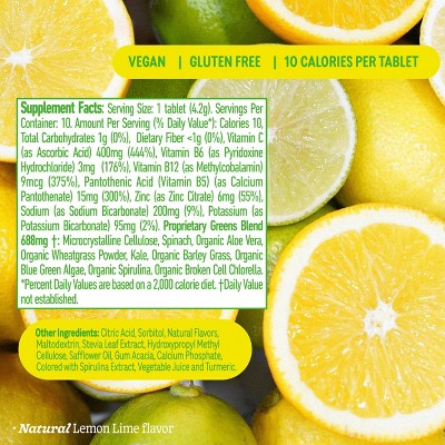 8Greens Effervescent Tablets Dietary Supplement - Lemon Lime - 10ct