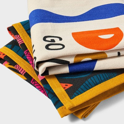 2pc 100% Cotton Kitchen Towel Set - Tabitha Brown for Target: Botanical & Floral Pattern, Multicolor, OEKO-TEX Certified