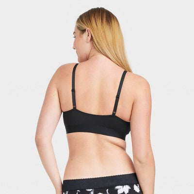 Women's So Soft Unlined Triangle Bralette - Auden Black S