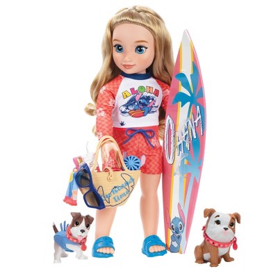 Disney ILY 4EVER Stitch Inspired 18" Doll and Beach Puppy Set Blonde Hair/Blue Eyes