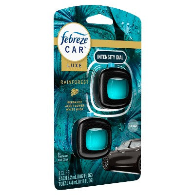 Febreze Luxe Car Air Freshener - Rainforest - 0.14 fl oz/2ct