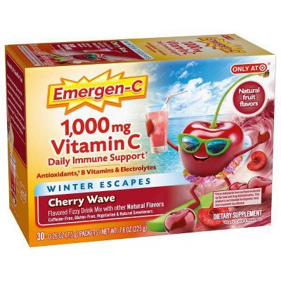 Emergen-C Winter Escapes Vitamin Powder - Cherry Wave - 30ct