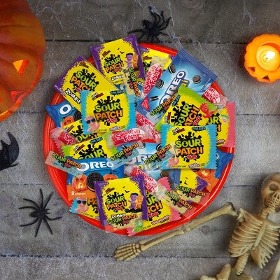 SOUR PATCH KIDS, Swedish Fish Halloween Candy - 49.12oz