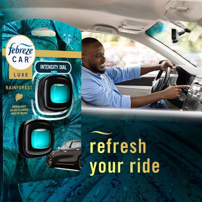 Febreze Luxe Car Air Freshener - Rainforest - 0.14 fl oz/2ct