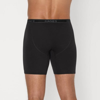 Hanes Premium Men's Cotton Stretch Boxer Briefs - Black L