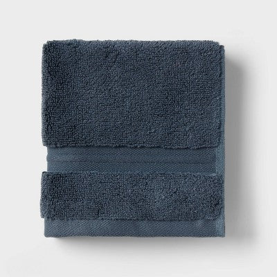 4pk Spa Plush Washcloth Set Slate Blue - Threshold