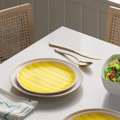 Coastal 8.5" Melamine Plastic Layering Salad Plate Yellow Striped - Threshold