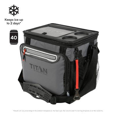 Titan by Arctic Zone 40 Cans/26.5 qt Collapsible Table Top Soft-Sided Cooler - Sharkskin Gray
