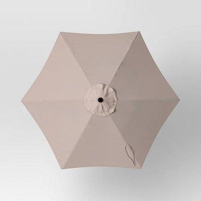 6' Round Outdoor Patio Market Umbrella Tan with Black Pole - Room Essentials: Includes Carrying Bag, Steel Frame (LOCAL PICKUP ONLY)