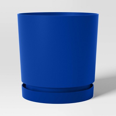 Recycled Resin Indoor Outdoor Planter Pot Blue 10"x10"x10" - Room Essentials