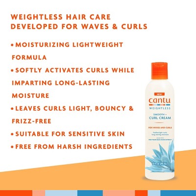 Cantu Weightless Smooth + Curl Enhancer Cream - 10oz