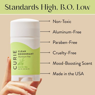 Curie Aluminum Free Deodorant Stick - White Tea - 2oz