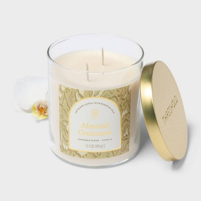 2 Wick 15.1oz Lidded Jar Candle Almond Croissant - Threshold