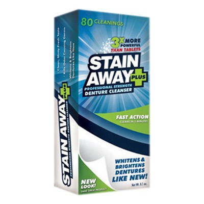 Stain Away Plus Denture Cleaner, Professional Strength Formula, 8.1 oz
