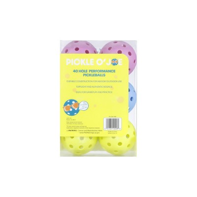 Pickle O'Joe 6pk Balls Pickleballs - Vibrant