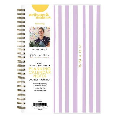 Blue Sky Brook Gossen Planner Notes 5.875"x8.625" Weekly/Monthly Wirebound 12 Month Purple Striped Undated