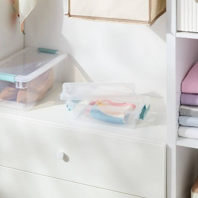 1.9qt Clear Storage Bin with Latches - Brightroom