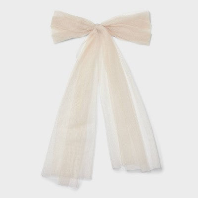 Tulle Bow Hair Barrette - A New Day Off-White